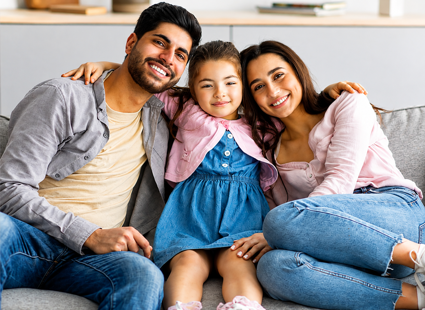 Família reunida, tranquila e protegida